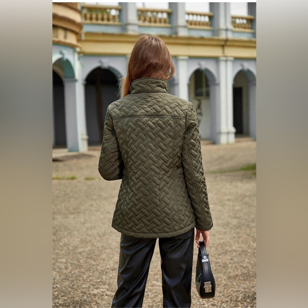 S P Y M Womens Diamond Quilted Jacket Lightweight Padding Coat w/Pockets NWT S3X - Picture 2 of 6